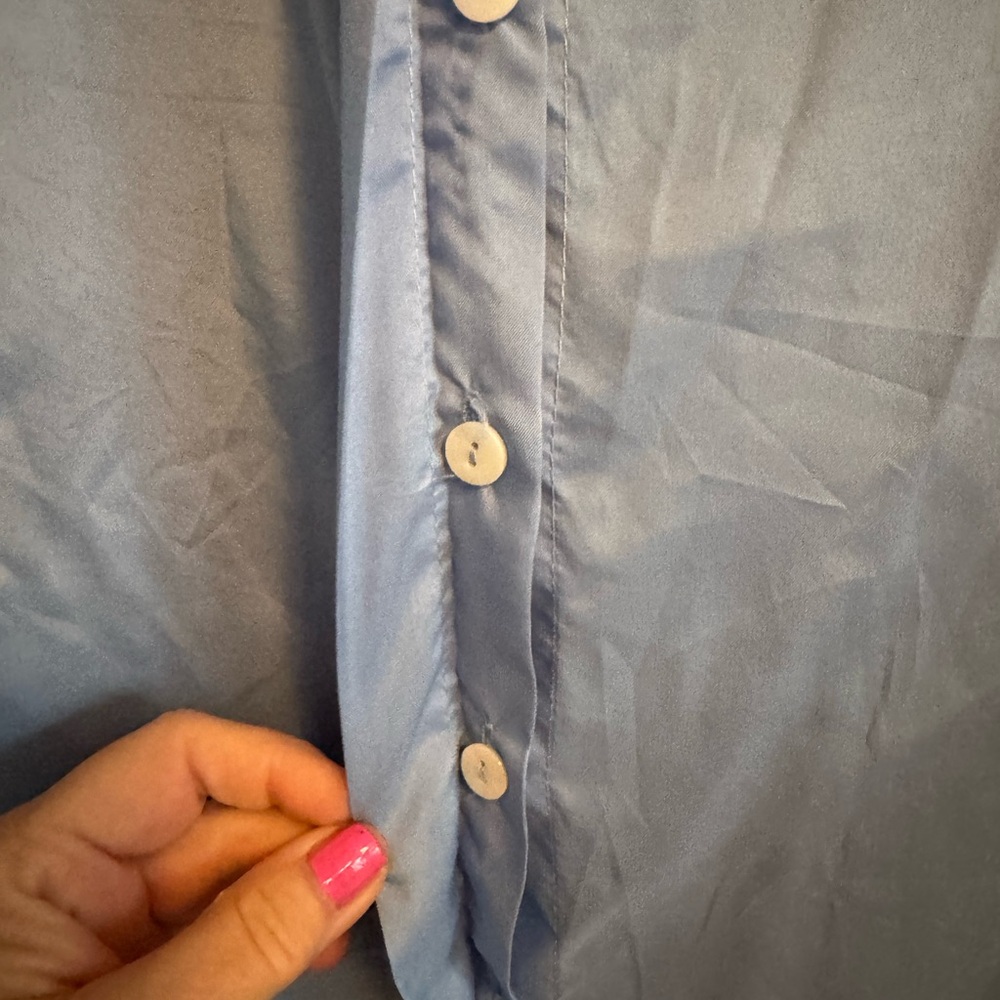 Hand Crafted Blue Button Down Shirt - Picture 2 of 4